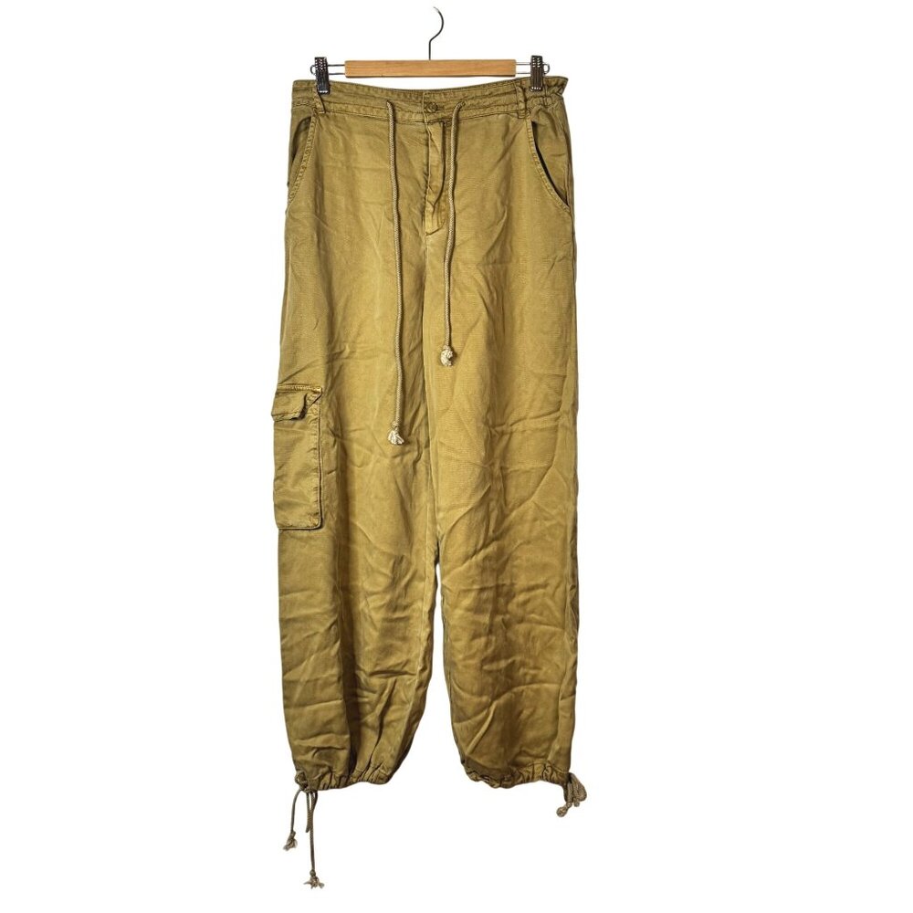 Young Fabulous and Broke Olive Green Adjustable Drawstring Cargo Pants SZ Medium